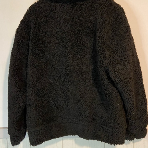 Black Garage Sherpa Faux Fur Teddy Coat - Picture 4 of 5